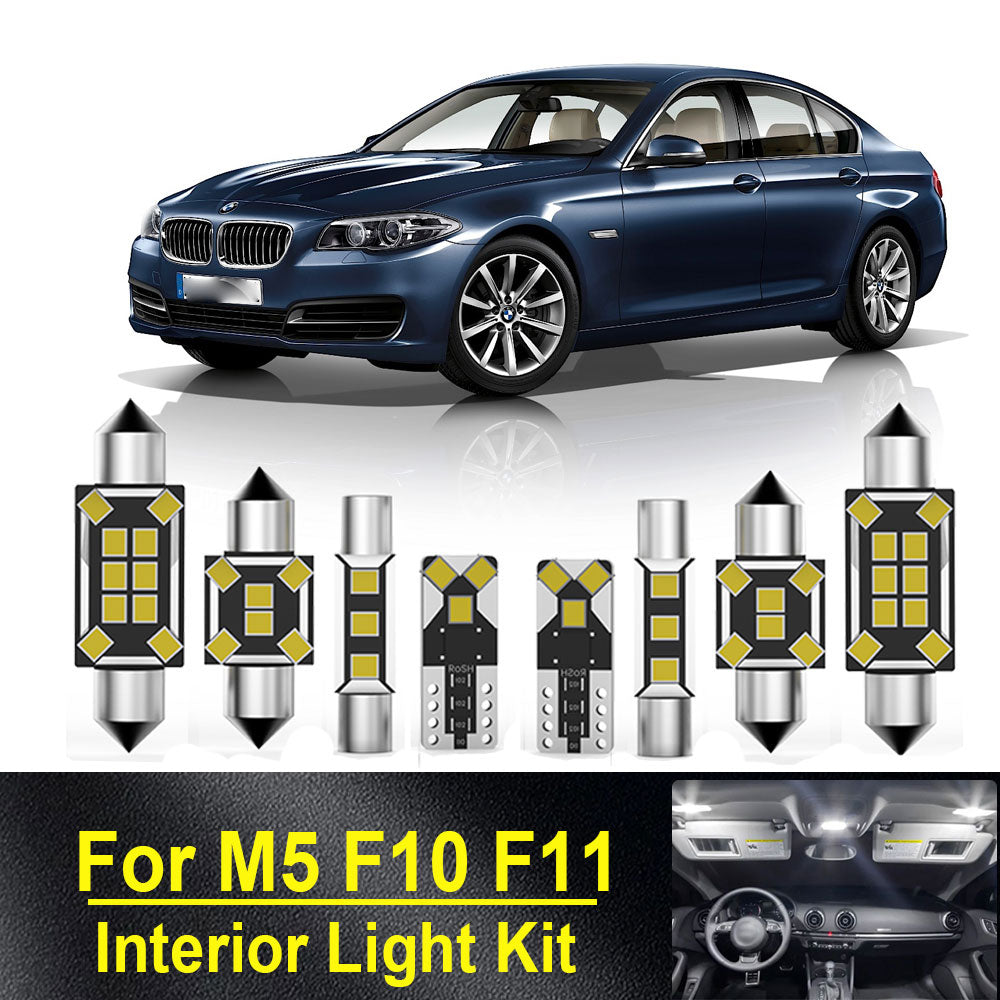 AutoGlowLED 21Pcs Canbus LED Interior Light Kit for BMW 5 Series F10 F11