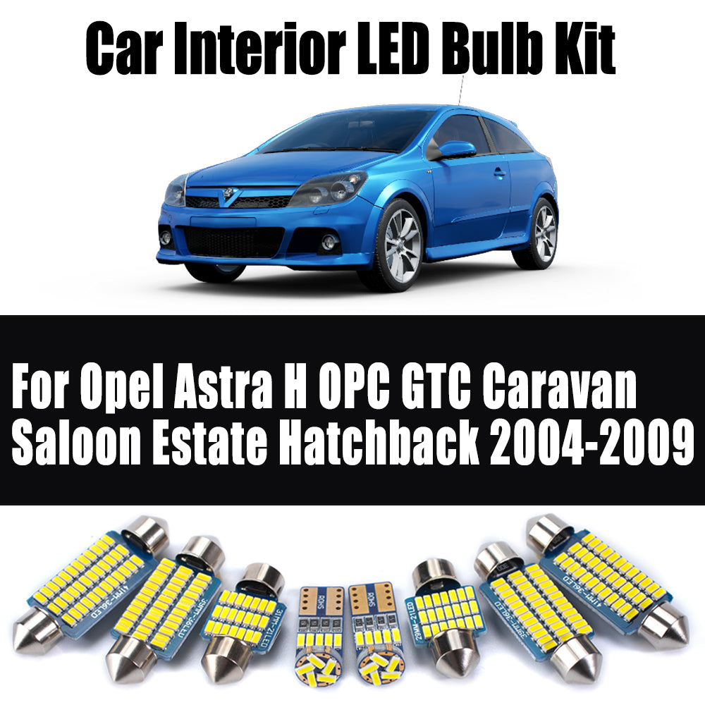 AutoGlowLED 15Pc Canbus LED Interior Light Kit for Opel Astra H 2004-2009
