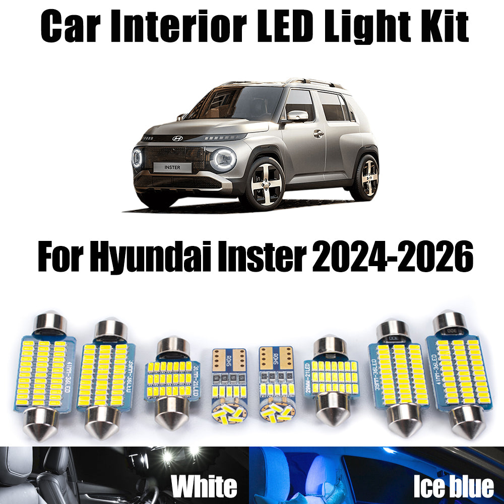 AutoGlowLED 10Pcs Canbus LED Interior Light Kit for Hyundai Inster 2024-2026