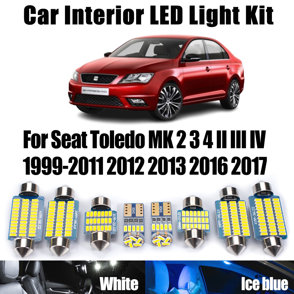 AutoGlowLED LED Interior Light Kit for Seat Toledo MK2 MK3 MK4 Canbus