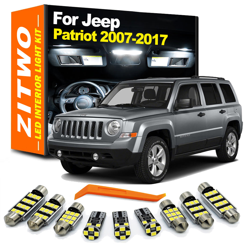 AutoGlowLED 8Pcs Canbus LED Interior Light Kit for Jeep Patriot 2007-2017
