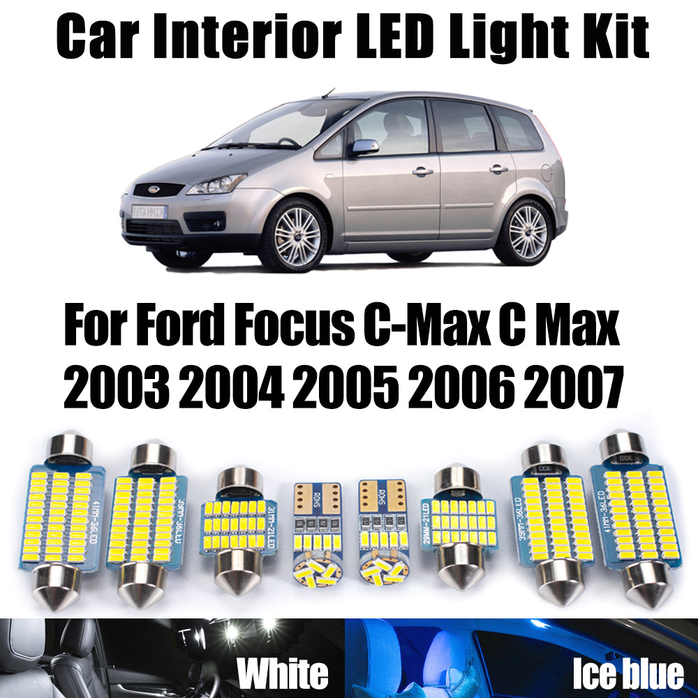 AutoGlowLED 16Pc Canbus LED Interior Light Kit for Ford Focus C-Max 2003-2007