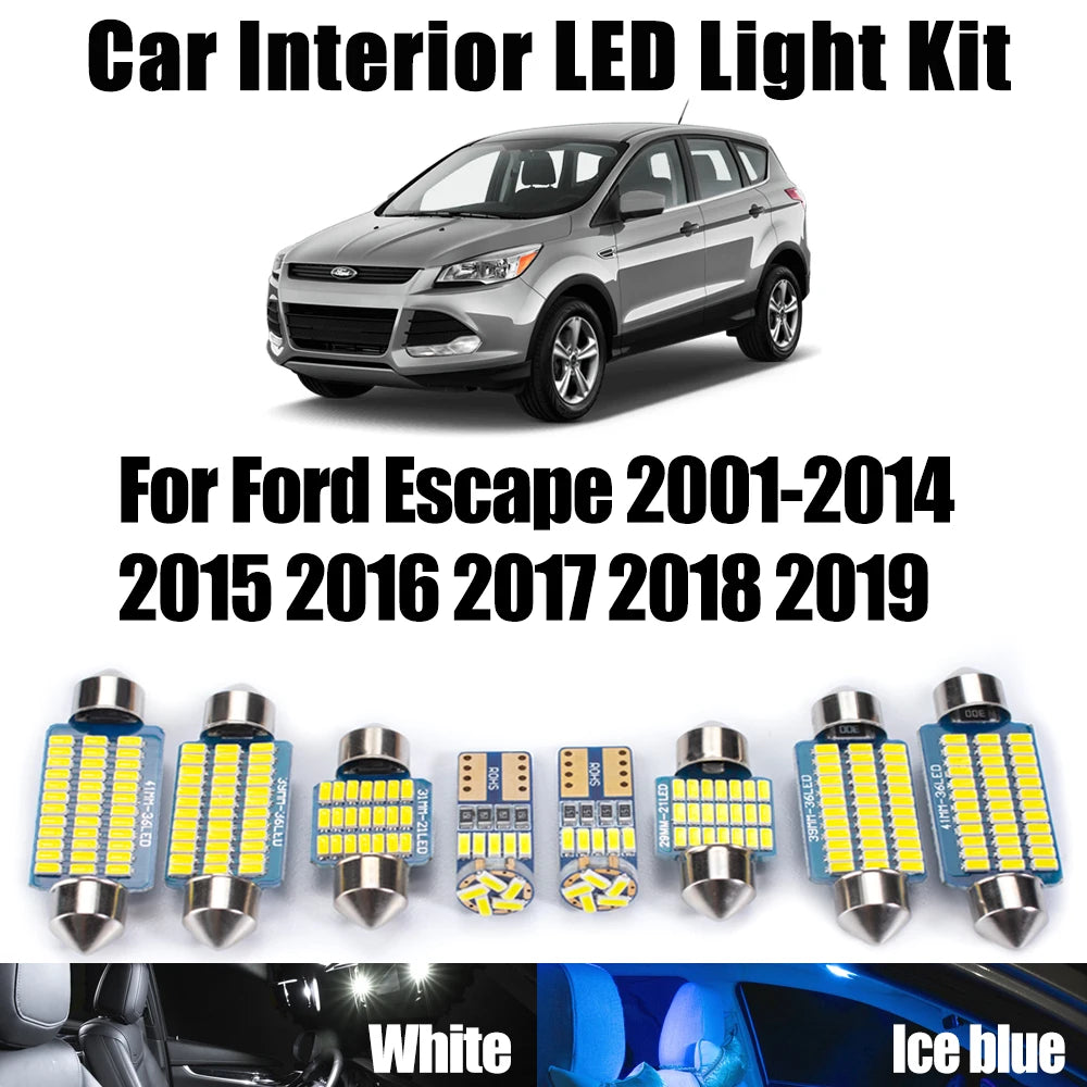AutoGlowLED Canbus LED Interior Light Kit for Ford Escape 2001-2019