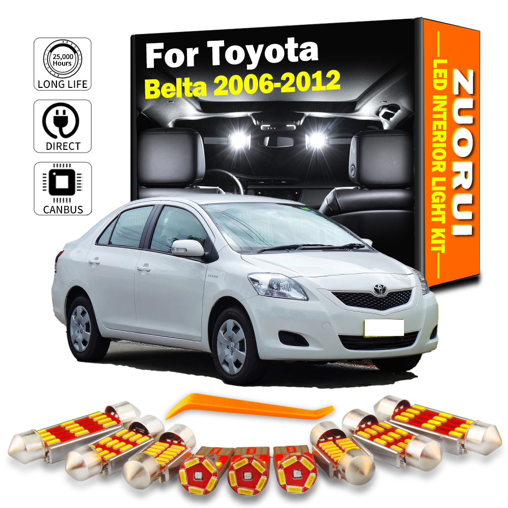AutoGlowLED Canbus LED Interior Light Kit for Toyota Belta 2006-2012 8Pcs