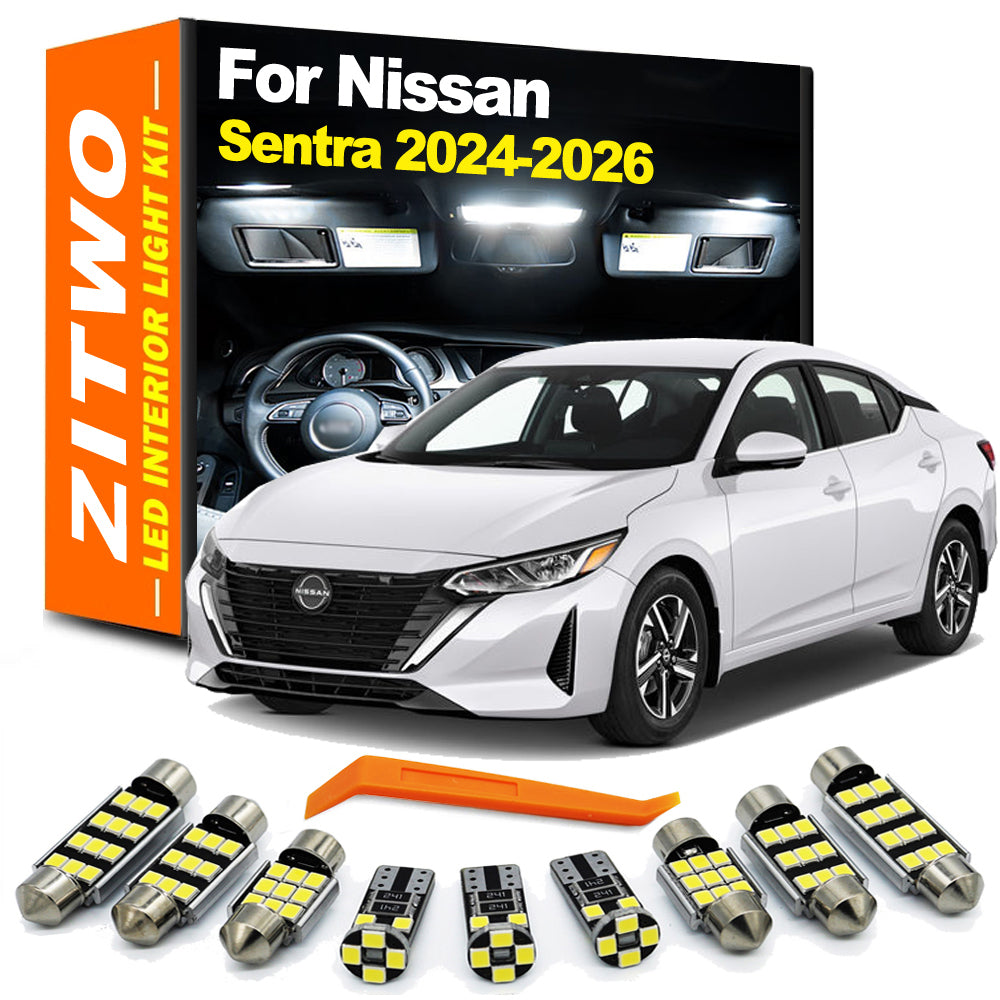AutoGlowLED 9Pcs LED Interior Light Kit for Nissan Sentra 2024-2026 Canbus Error Free