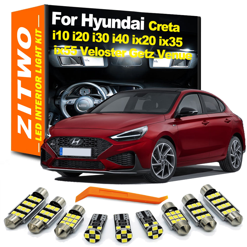 AutoGlowLED LED Interior Light Kit for Hyundai i10 i20 i30 i40 ix20 ix35 Creta Venue