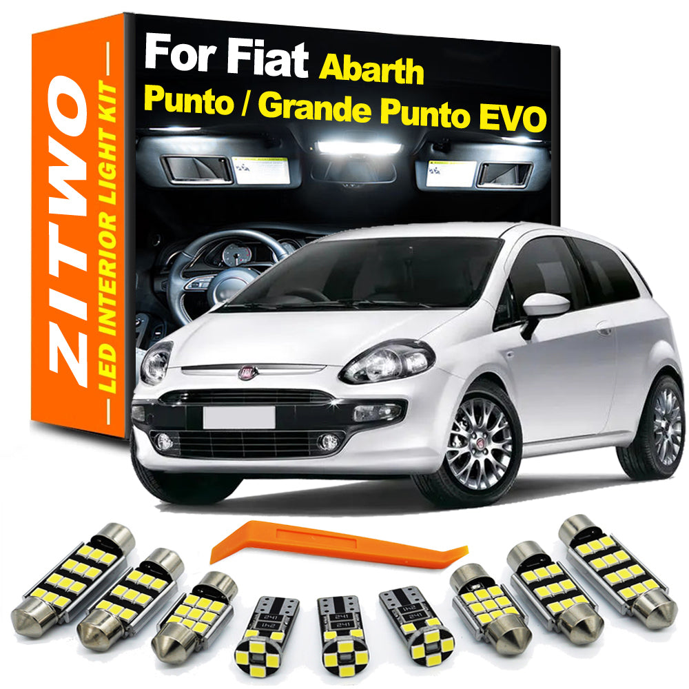 AutoGlowLED LED Interior Dome Map Reading Light Kit for Fiat Punto 1993-2017