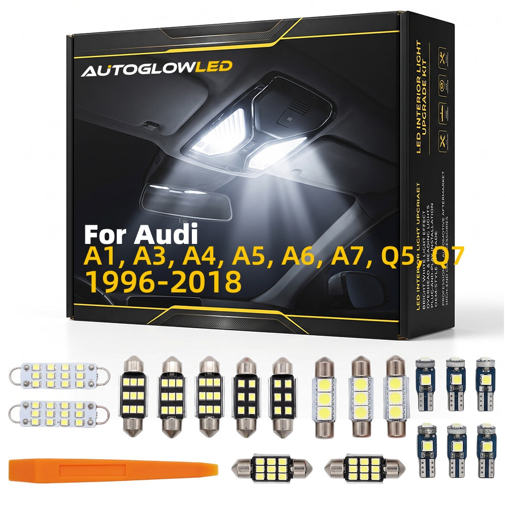 Audi LED Interior Light Kit Canbus Error Free Plug and Play 16-Piece for A1 A3 A4 A5 A6 1996-2018 | AutoGlowLED