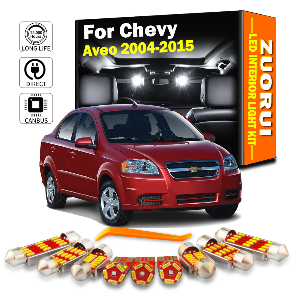 AutoGlowLED LED Interior Map Dome Light Kit for Chevrolet Aveo 2004-2015