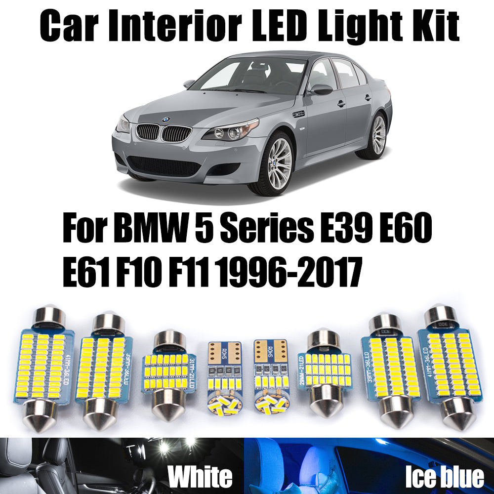 AutoGlowLED Canbus LED Interior Light Kit for BMW 5 Series E39 E60 E61 F10 F11 1996-2017