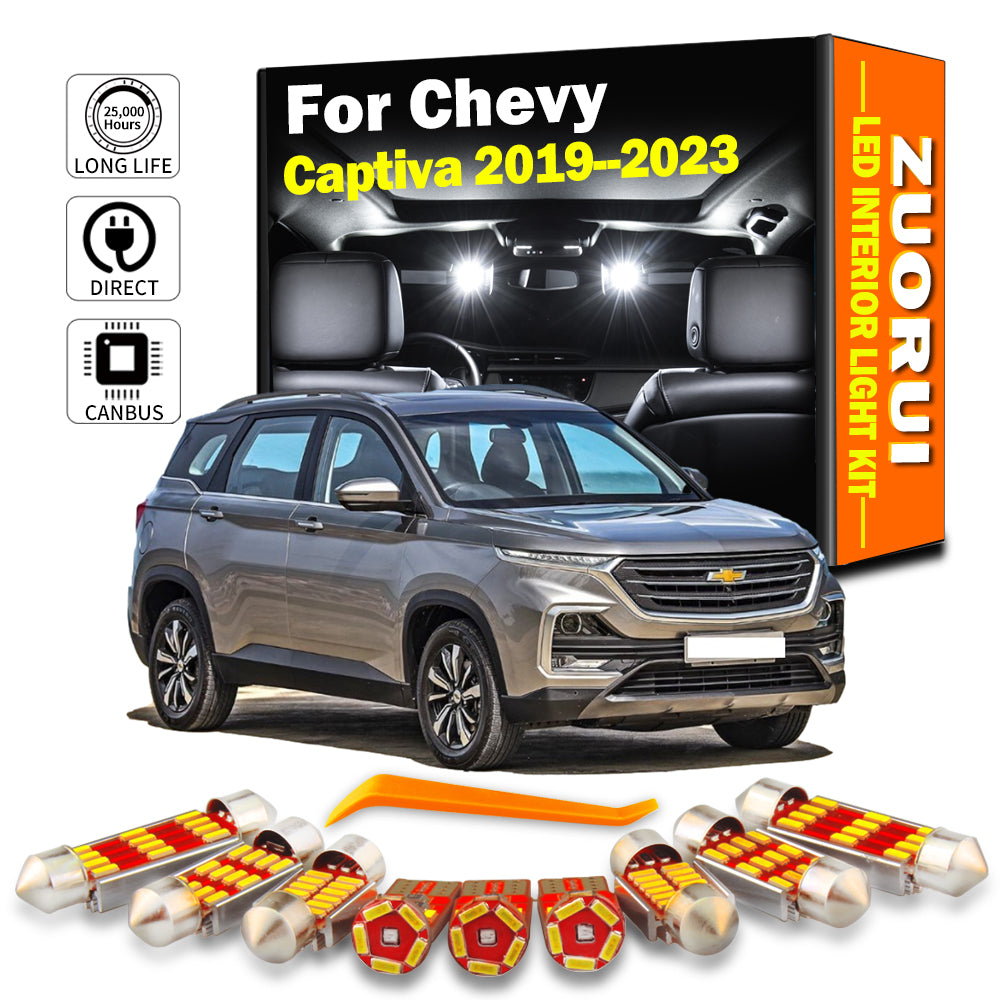 AutoGlowLED 8Pc Canbus LED Interior Light Kit for Chevy Captiva 2019-2023