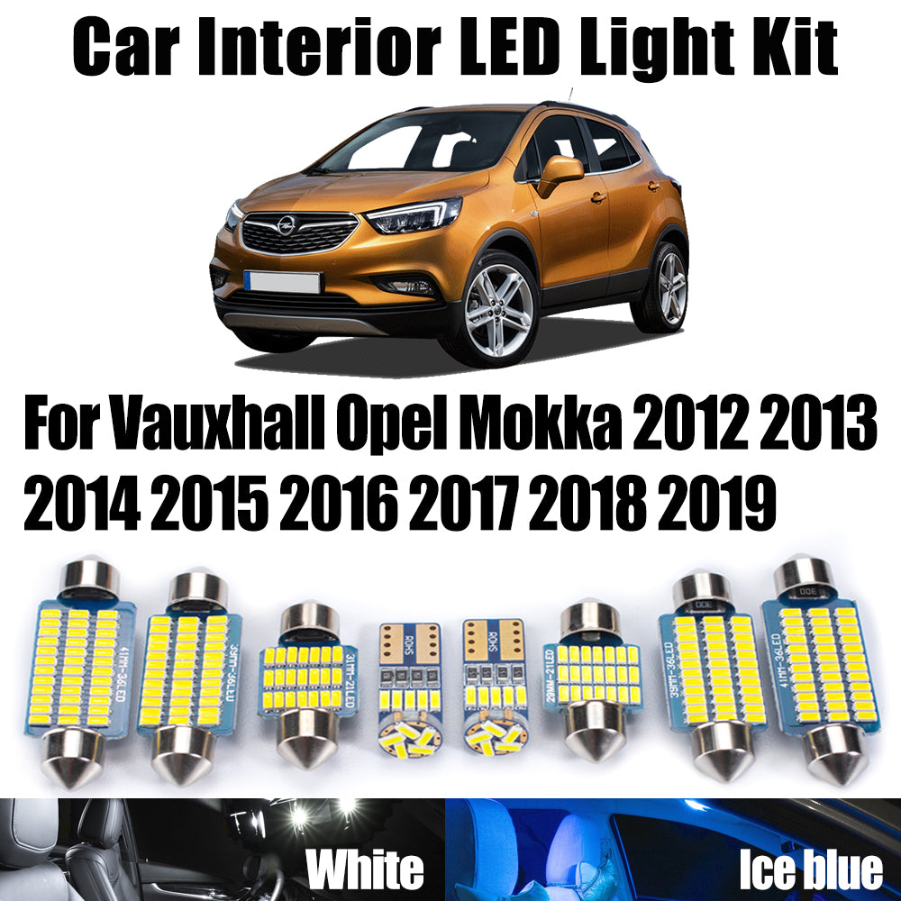 AutoGlowLED 12Pc Canbus LED Interior Light Kit for Vauxhall Opel Mokka 2012-2019