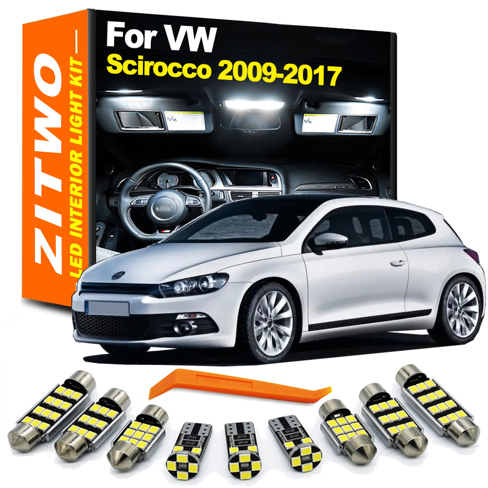 AutoGlowLED 11Pcs LED Interior Light Kit for VW Scirocco R 2009-2017 Canbus