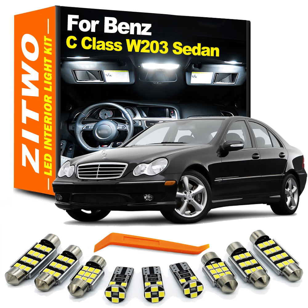 AutoGlowLED 18Pcs Canbus LED Interior Light Kit for Mercedes C-Class W203 2001-2007