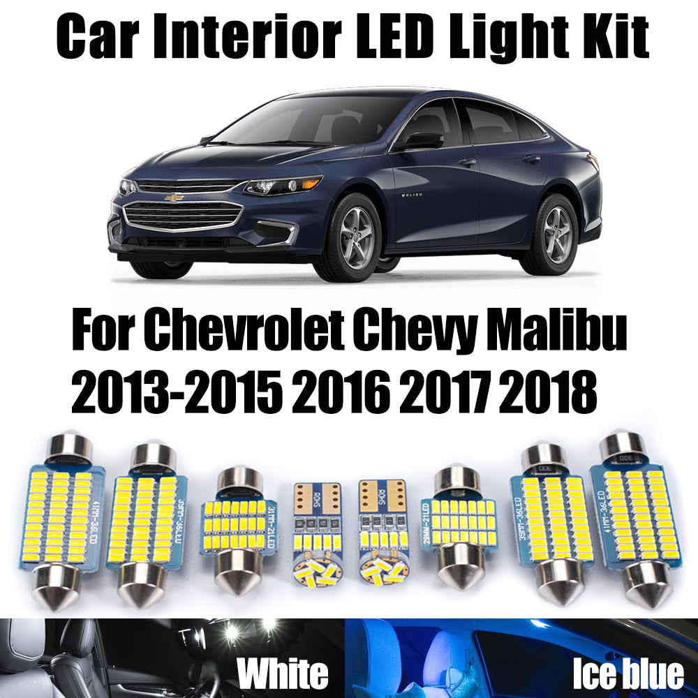 AutoGlowLED 11Pcs LED Interior Light Kit for Chevy Malibu 2013-2018 Canbus