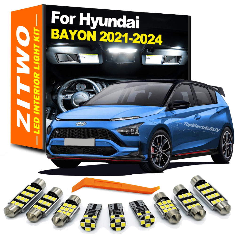AutoGlowLED 10pc LED Interior Light Kit for Hyundai Bayon 2021-2024