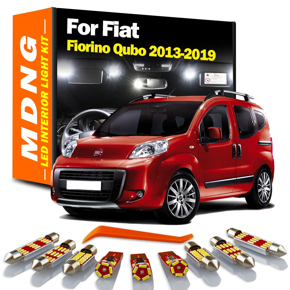 AutoGlowLED LED Interior Light Kit for Fiat Fiorino Qubo 2013-2019 6Pcs Canbus