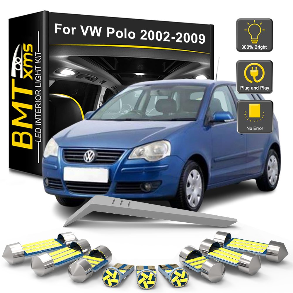 AutoGlowLED Canbus LED Interior Light Kit for VW Polo MK4 9N 9N3 2002-2009