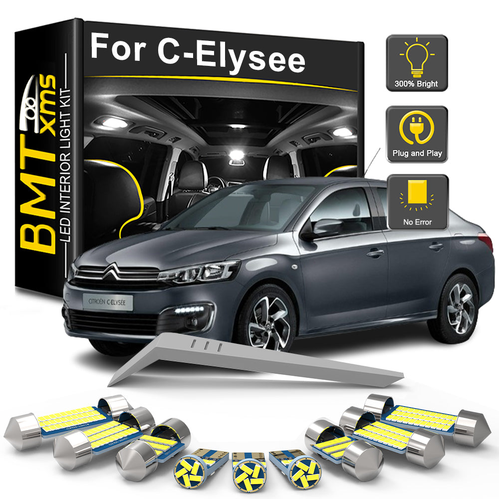 AutoGlowLED LED Interior Light Kit for Citroen C-Elysee 2013-2018 Canbus 10Pcs