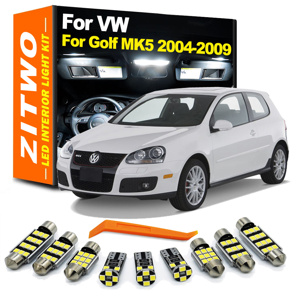 AutoGlowLED 14-Piece LED Interior Light Kit for VW Golf MK5 GTI 2004-2009
