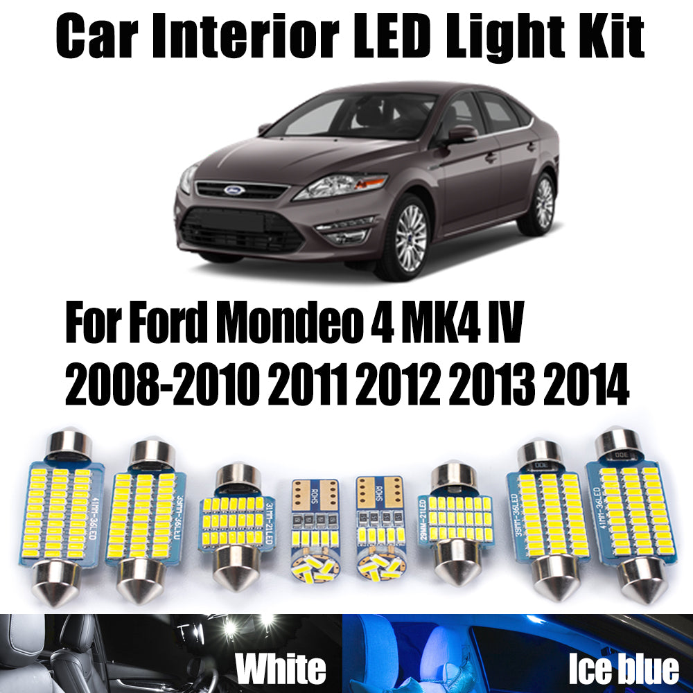 AutoGlowLED 15Pcs Canbus LED Interior Light Kit for Ford Mondeo MK4 2008-2014