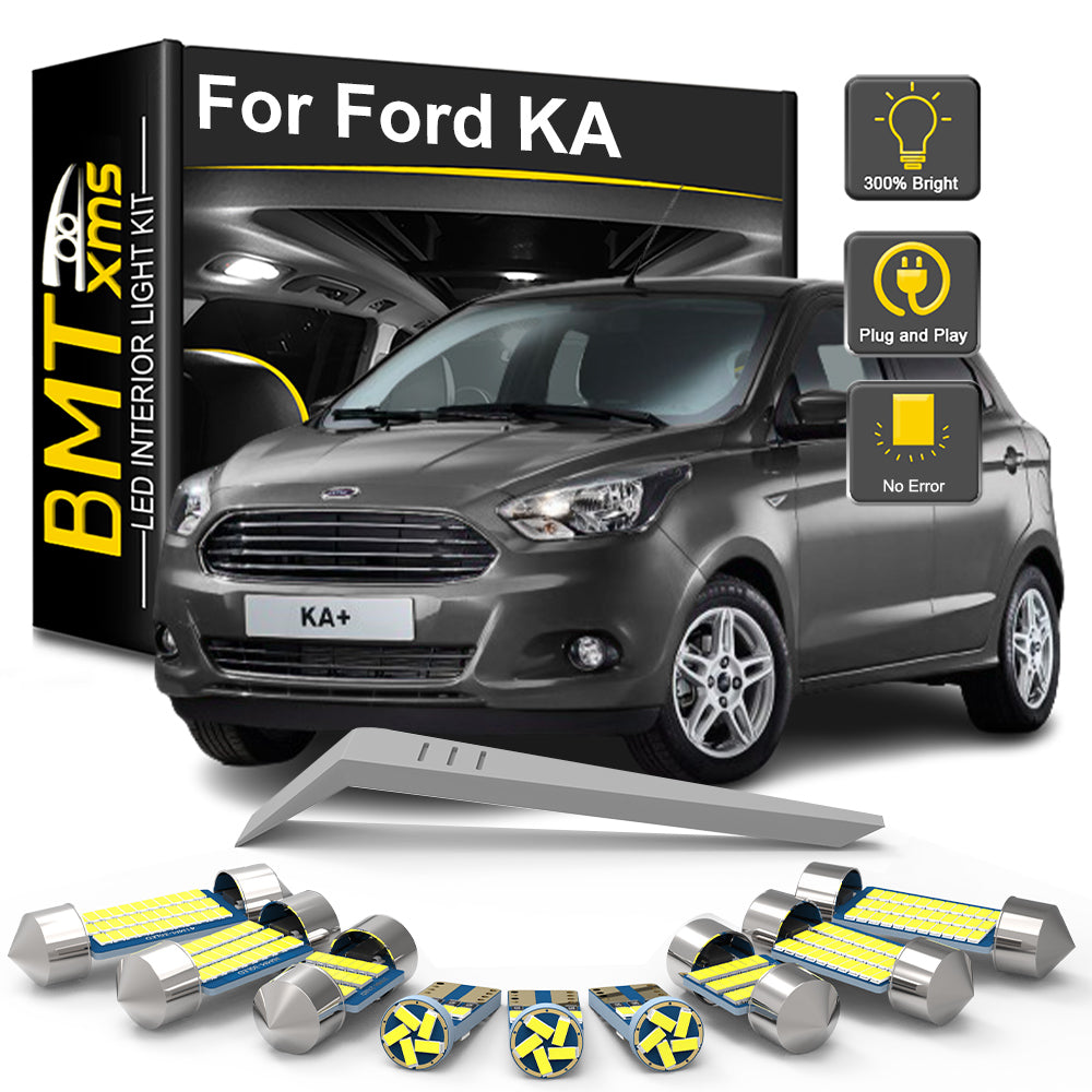 AutoGlowLED 8Pcs LED Interior Light Kit for Ford KA 2014-2021