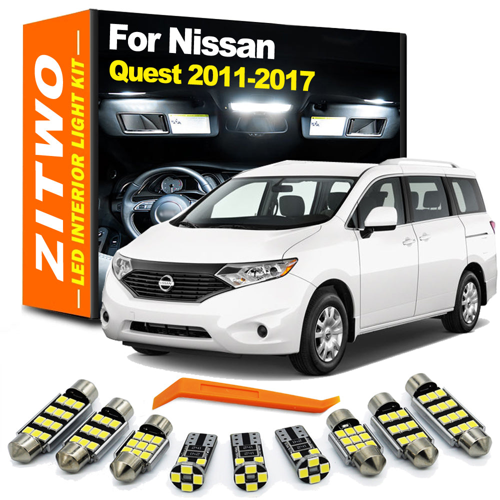 AutoGlowLED 15Pcs LED Interior Light Kit for Nissan Quest 2011-2017 Dome Reading Trunk