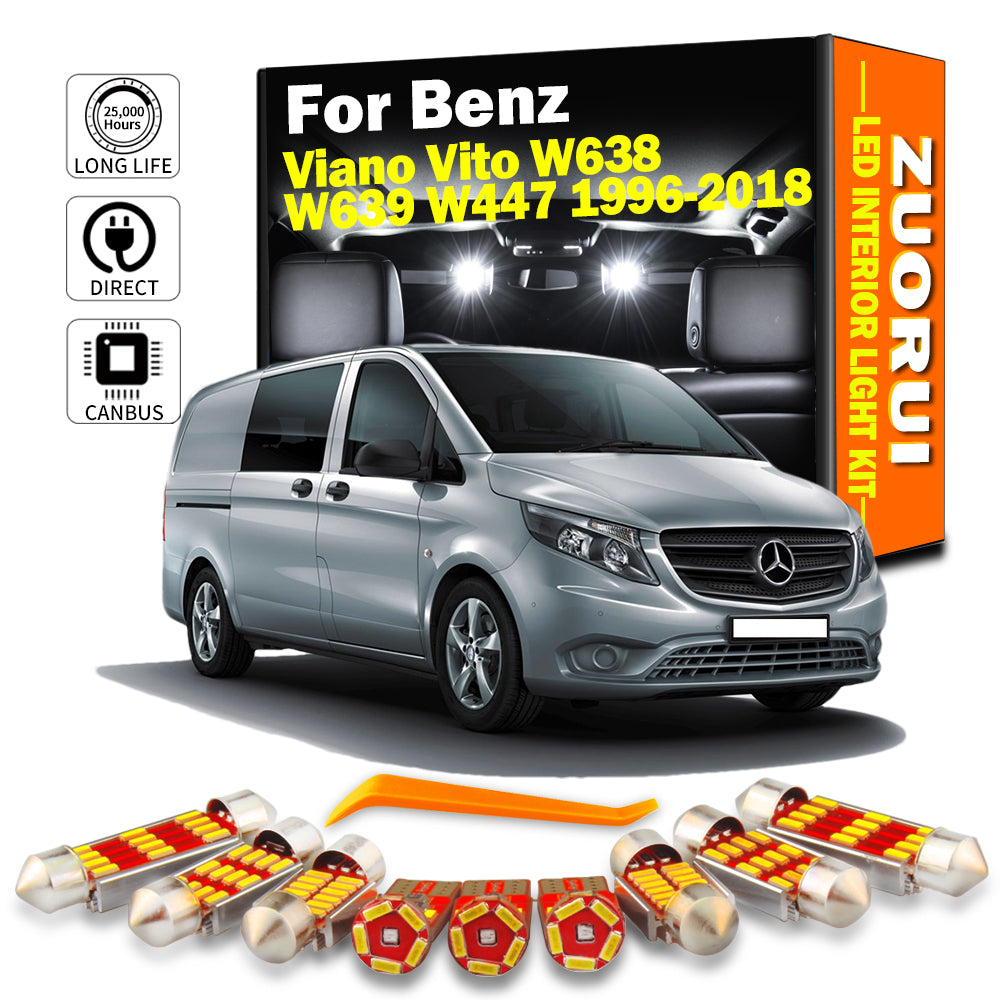 AutoGlowLED Canbus LED Interior Light Kit for Mercedes-Benz Viano Vito W638 W639 W447