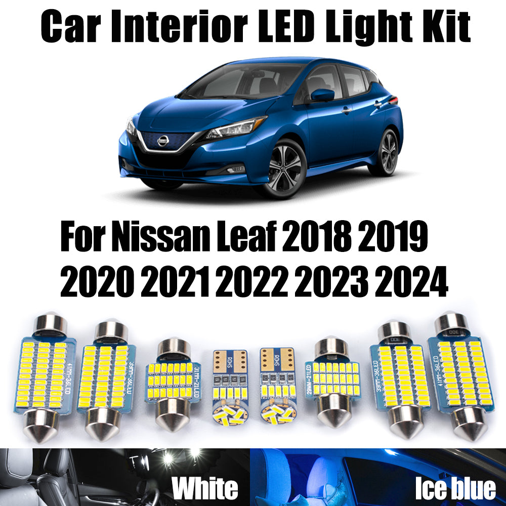 AutoGlowLED 11Pcs Canbus LED Interior Light Kit for Nissan Leaf 2018-2024