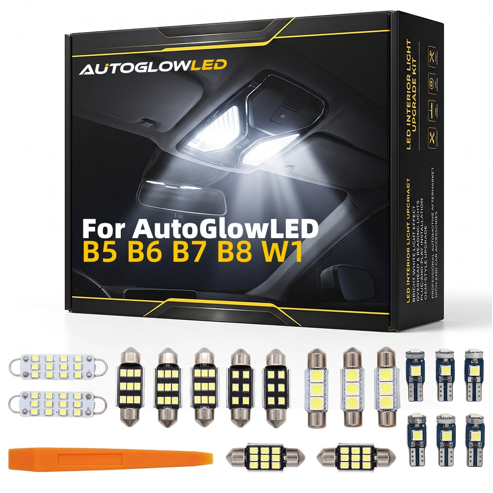 AutoGlowLED LED Interior Light Kit for VW Golf Jetta 3-7 Passat B5-B8 Polo 6R 6C 9N AW1 Tiguan Touareg Canbus Error Free Plug and Play | AutoGlowLED