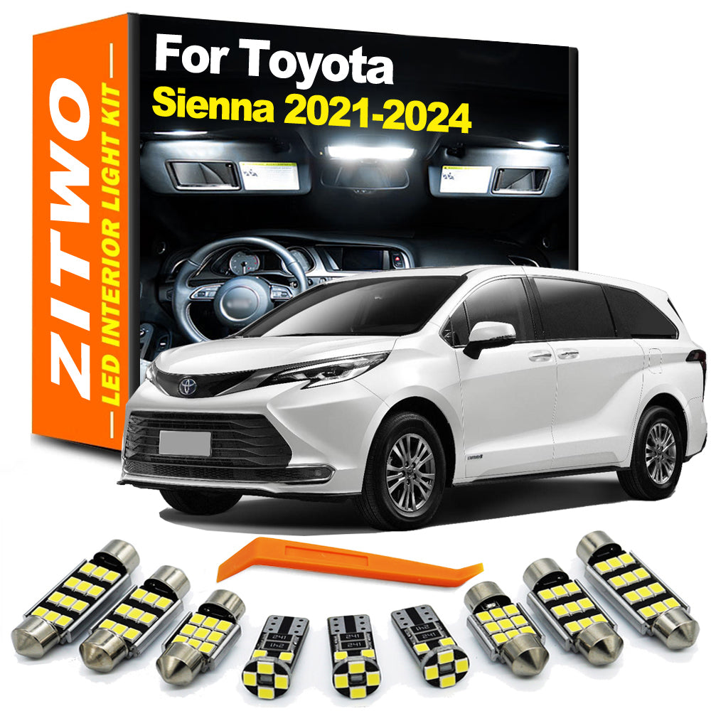 AutoGlowLED LED Interior Light Kit for Toyota Sienna 2021-2024, 17Pcs