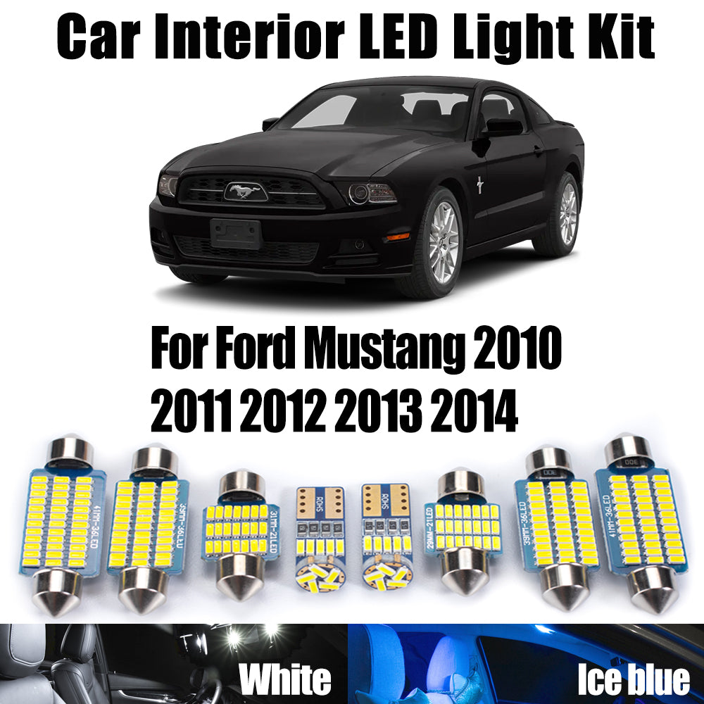 AutoGlowLED 11Pc Canbus LED Interior Light Kit for Ford Mustang 2010-2014