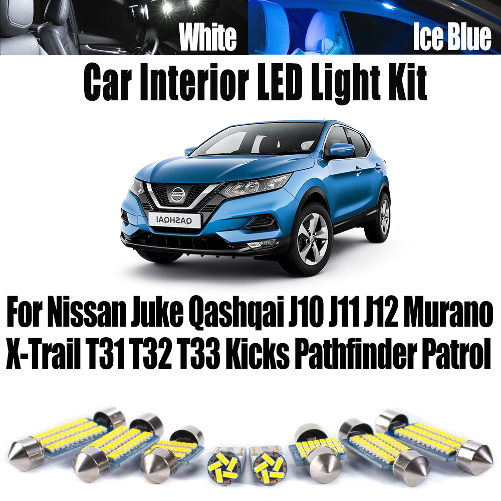 AutoGlowLED Car LED Interior Light Kit for Nissan Qashqai X-Trail Juke
