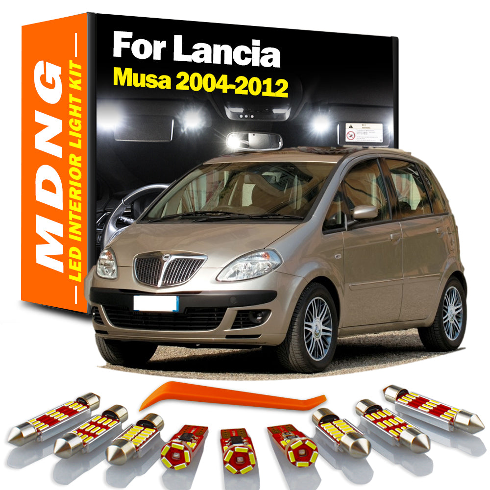 AutoGlowLED 8Pc LED Interior Light Kit for Lancia Musa 2004-2012