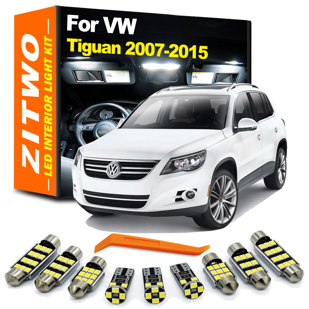 AutoGlowLED 14pc LED Interior Light Kit for VW Tiguan 5N 2007-2015