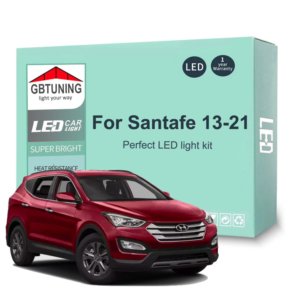 AutoGlowLED 11Pc Canbus LED Interior Light Kit for Hyundai Santa Fe 2013-2021