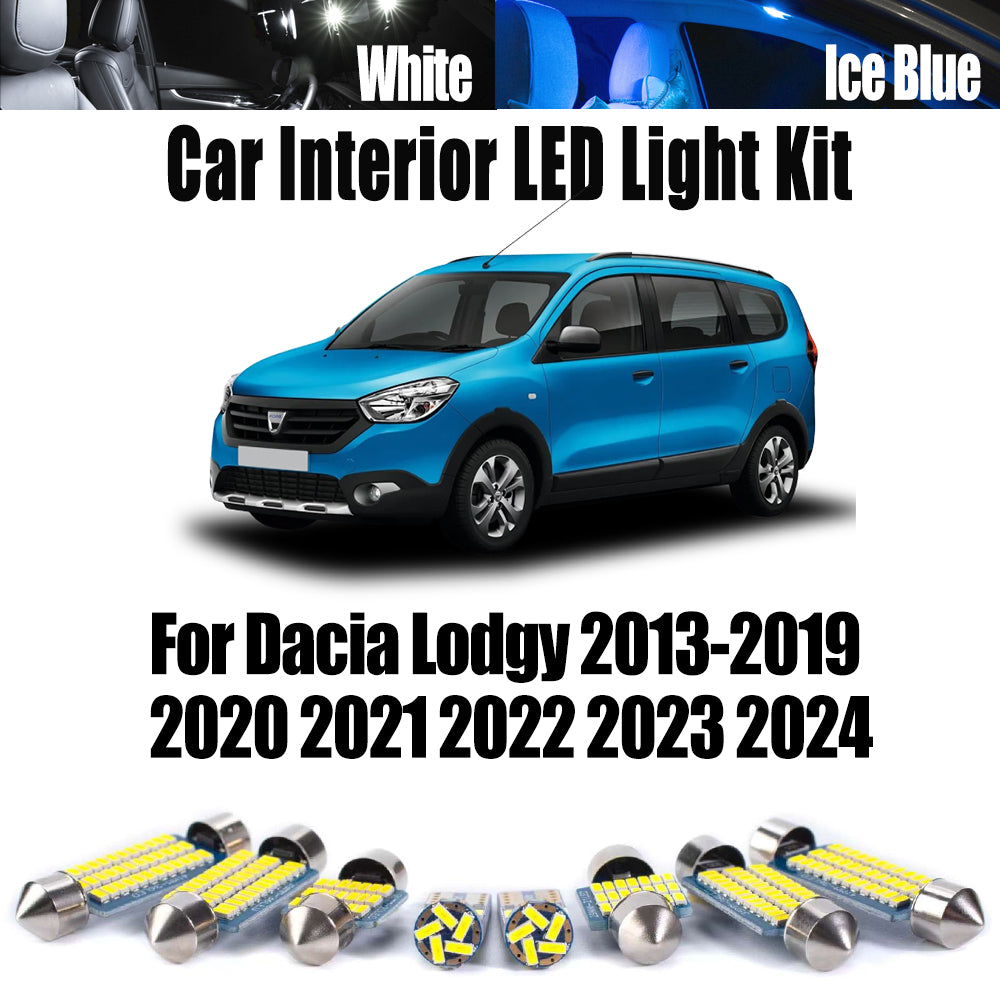 AutoGlowLED 11Pcs Canbus LED Interior Light Kit for Dacia Lodgy 2013-2024