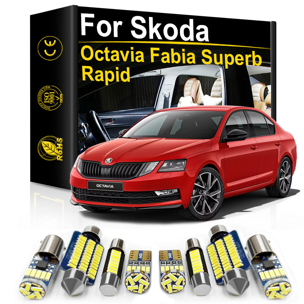 AutoGlowLED Canbus LED Interior Light Kit for Skoda Octavia Fabia Superb Rapid