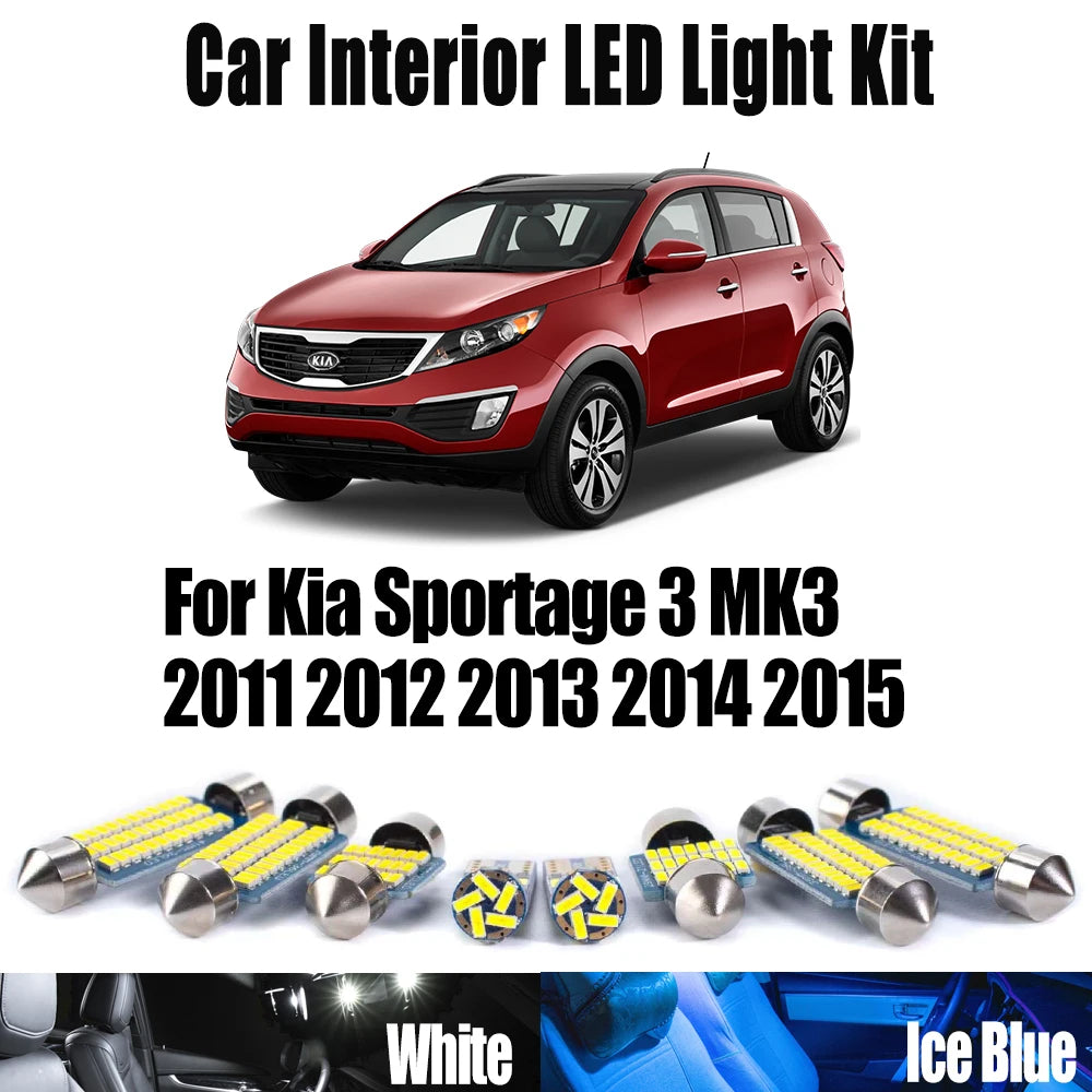 AutoGlowLED 11Pcs Canbus LED Interior Light Kit for Kia Sportage 3 MK3 2011-2015