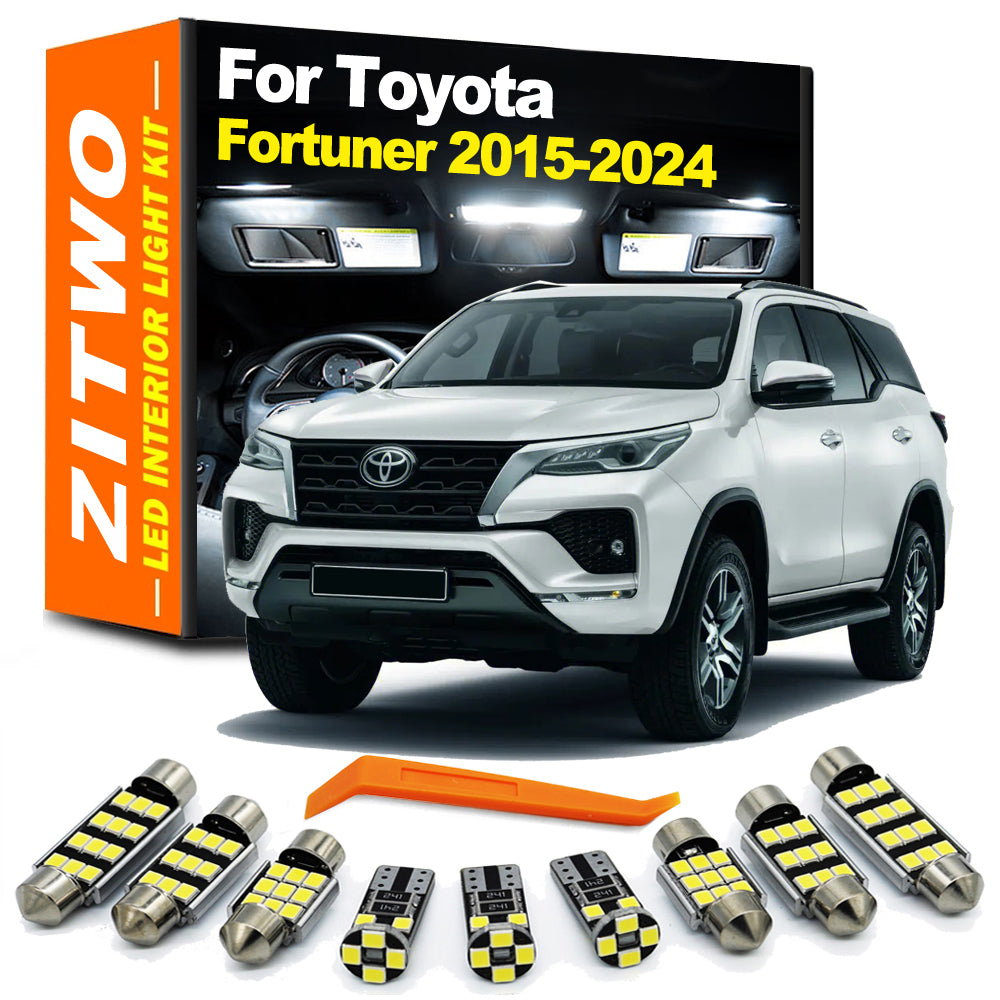 AutoGlowLED 8Pcs LED Interior Light Kit for Toyota Fortuner 2015-2024