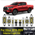 AutoGlowLED 7Pcs LED Interior Light Kit for Toyota Hilux AN120 AN130 2015-2023 Canbus