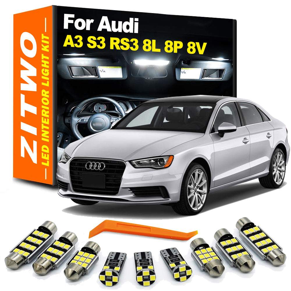 AutoGlowLED Canbus No Error LED Interior Light Kit for Audi A3 S3 RS3 8L 8P 8V 1996-2019