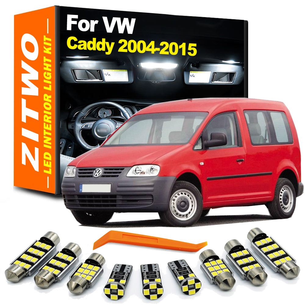 AutoGlowLED 13pc LED Interior Light Kit for VW Caddy 3 MK3 2004-2015