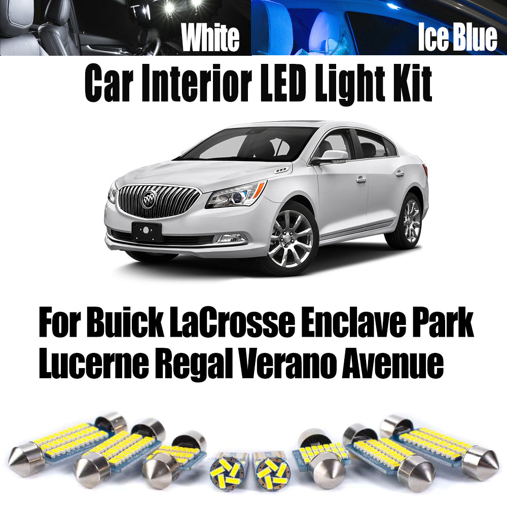 AutoGlowLED Canbus LED Interior Light Kit for Buick LaCrosse Enclave Lucerne Regal Verano Park Avenue