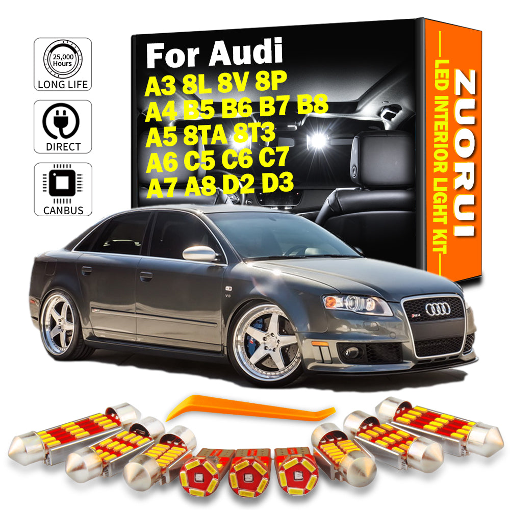 AutoGlowLED Canbus LED Interior Light Kit for Audi A3 A4 A5 A6 A7 A8
