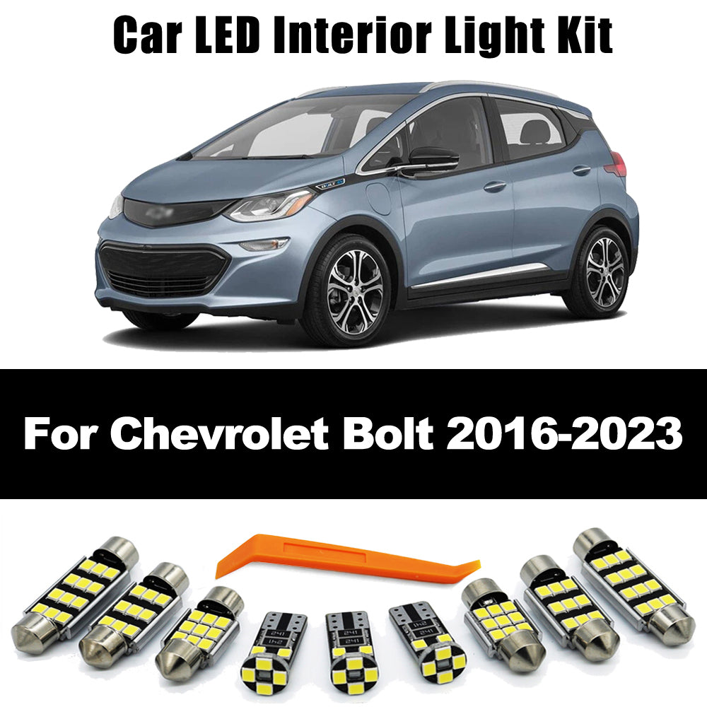 AutoGlowLED 9Pcs LED Interior Light Kit for Chevrolet Bolt EV EUV 2016-2023