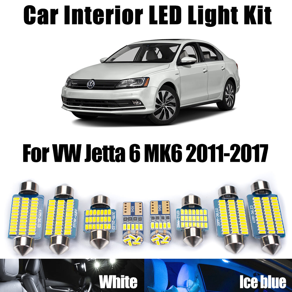 AutoGlowLED 11Pc Canbus LED Interior Light Kit for VW Jetta 6 MK6 2011-2017