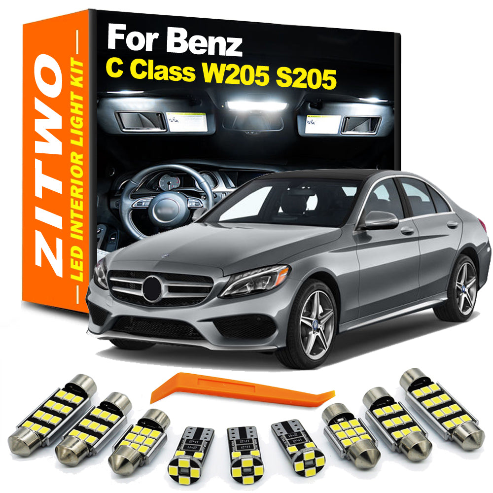 AutoGlowLED 6PC LED Interior Light Kit for Mercedes C-Class W205 S205 C205 2015-2019