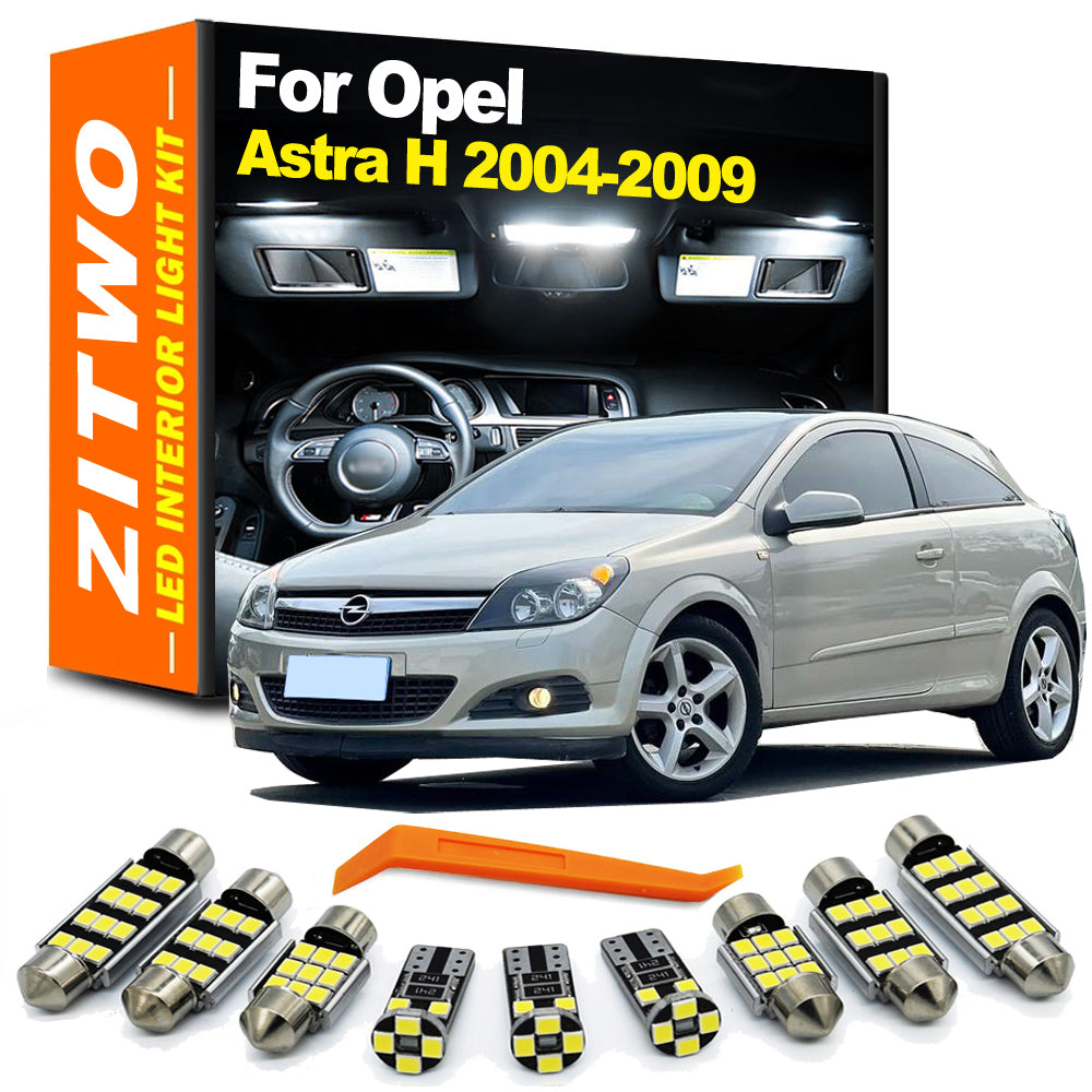 AutoGlowLED 13Pcs LED Interior Light Kit for Opel Vauxhall Astra H 2004-2009 Canbus Error Free