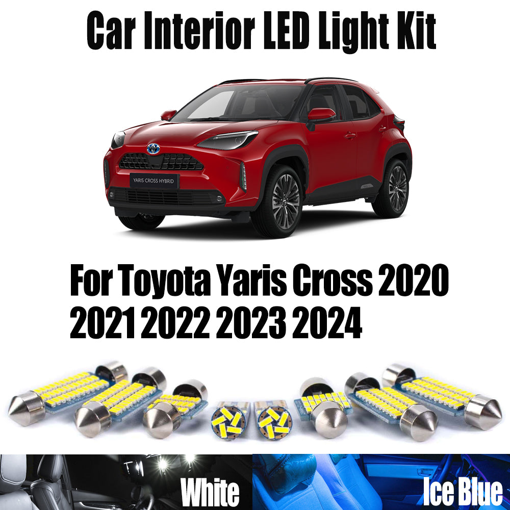 AutoGlowLED 11Pcs Canbus LED Interior Light Kit for Toyota Yaris Cross 2020-2024